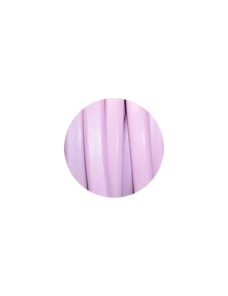 Cordon de gros cuir ovale de couleur rose bébé-vente au cm