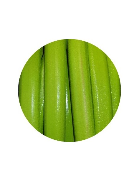 Cordon de gros cuir 10mm x 6mm vert anis-vente au cm
