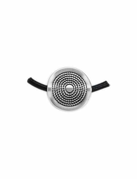 Perle ronde plate à picots de 28mm en metal placage argent
