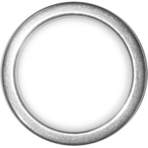 Gros anneau rond lisse placage argent de 38mm