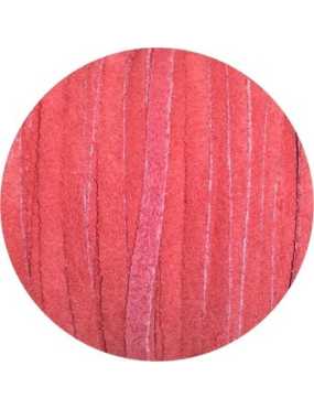 Cuir plat brut de 4mm de couleur rouge vendu à la coupe au mètre