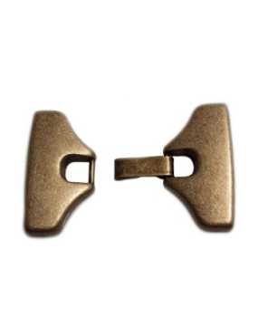 Fermoir clip lisse plat couleur bronze pour cuir de 30mm