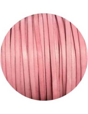 Cordon de cuir plat 5mm rose layette vendu au metre