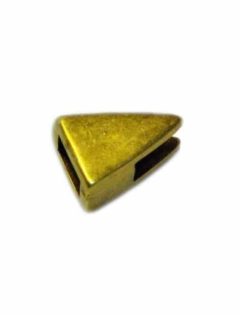 Passant triangle lisse couleur bronze pour cuir plat de 5mm