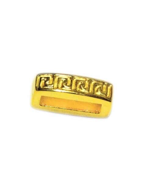 Passant couleur or avec symbole grec pour cuir plat de 10mm