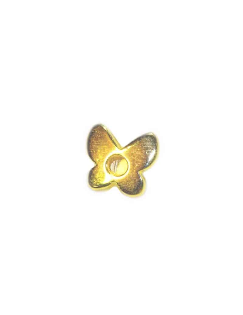 Passant papillon de 14mm couleur or pour cuir plat de 5mm