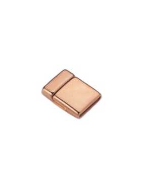 Fermoir magnetique lisse rose gold pour cuir plat de 15mm