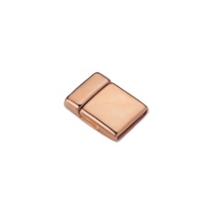 Fermoir magnetique lisse rose gold pour cuir plat de 15mm