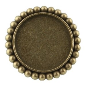Support de bague a rebord couleur bronze antique de 33mm