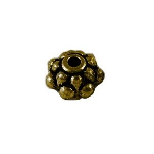 Lot de 10 perles lentille à picots en metal couleur bronze antique