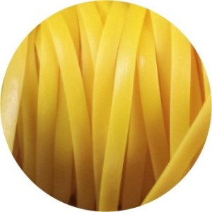 Cordon caoutchouc plat jaune opaque-6mmx2mm