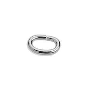 Poche de 50 anneaux de jonction ovales metal placage argent-8mmx5.5mm