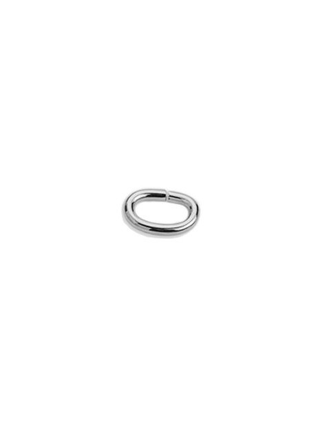 Poche de 50 anneaux de jonction ovales metal placage argent-8mmx5.5mm