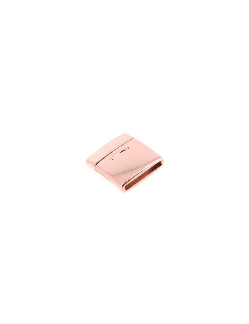 Fermoir aimante lisse plat rose gold pour cuir de 20mm