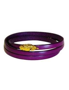 Bracelet triple tour en kit de 5mm de large violet prune et or
