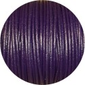 Cordon de cuir rond de couleur bleu violet-2mm-Espagne