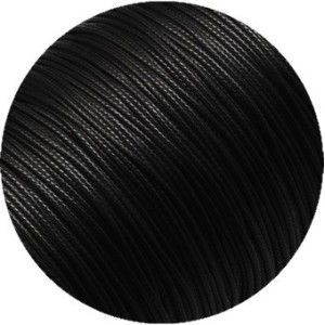 Cordon rond noir en polyester ciré de 1mm