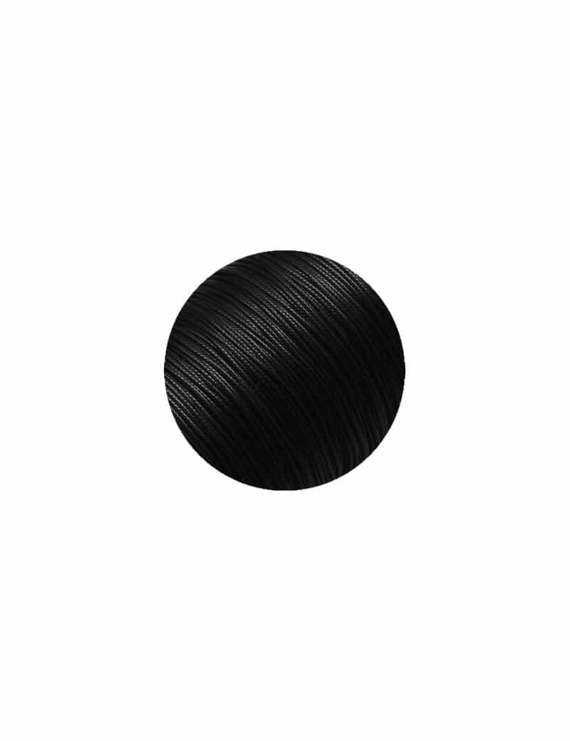 Cordon rond noir en polyester ciré de 2mm