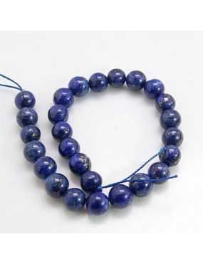 Fil de 50 perles ronde lapis lazuli de 4mm bleues