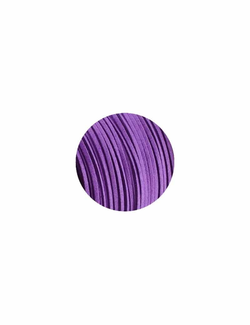 Lacet de suedine 3mm de couleur violette