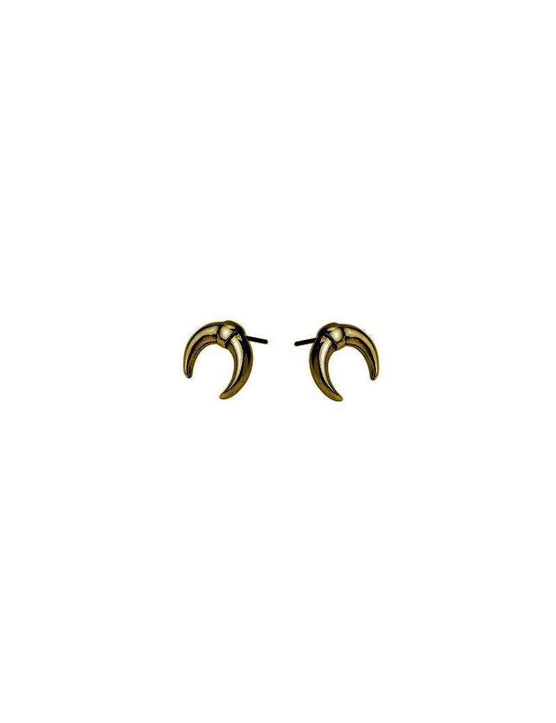 Paire de boucles d'oreille ethniques type puce couleur bronze