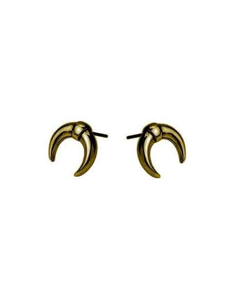 Paire de boucles d'oreille ethniques type puce couleur bronze