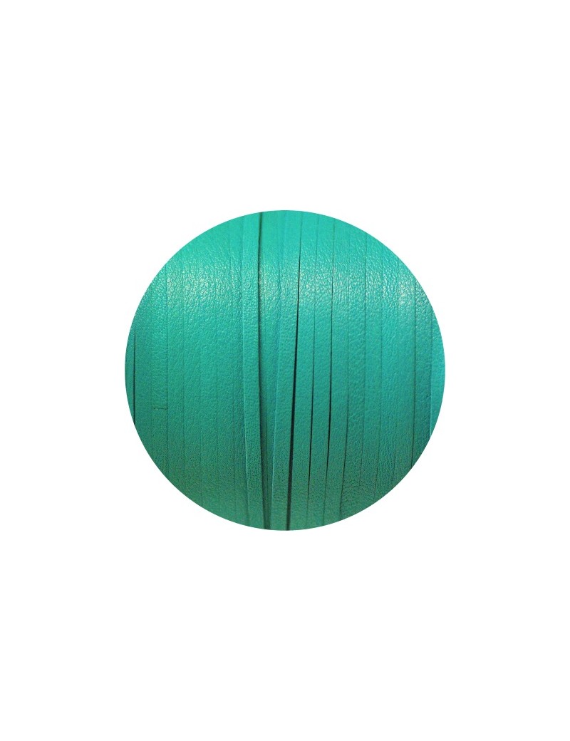Cuir plat 3mm souple réversible turquoise en vente au cm