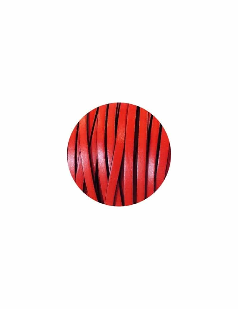 Cuir plat de 5mm rouge avec bords noirs vendu au mètre