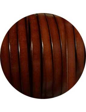 Cordon de cuir plat de 10mm marron safari vendu au metre