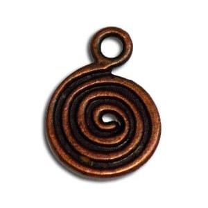 Sachet de 10 pampilles spirale de 18mm couleur cuivre antique