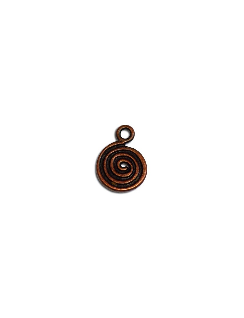 Sachet de 10 pampilles spirale de 18mm couleur cuivre antique