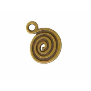 Pampille spirale de 18mm couleur bronze antique
