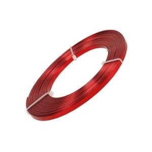 Rouleau de fil aluminium plat rouge-3.5mmx0.88mm-10 metres