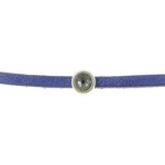 Nouveau passant rond strass gris pour lacet plat de 3mm