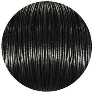 Cordon rond de cuir noir de 1mm-Espagne