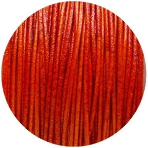Cordon rond de cuir orange de 1mm-Espagne