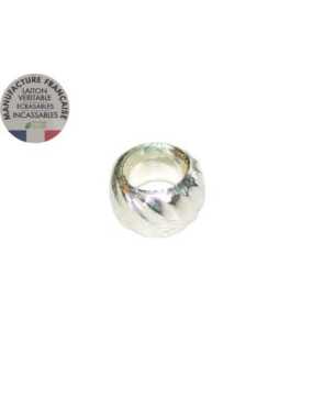 Lot de 50 perles a ecraser de 3.3mm torsadées en laiton placage argent-Produit France
