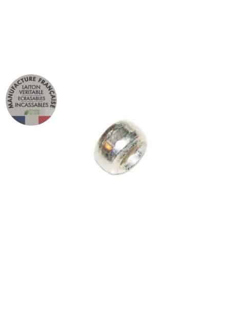 Lot de 50 perles a ecraser de 2.8mm en laiton placage argent polies-Produit France
