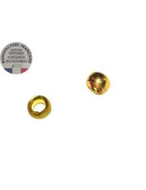 Lot de 50 perles a ecraser de 2.8mm en laiton couleur or polies-Produit France