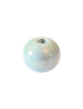 Perle ronde ceramique vert pastel clair-12mm