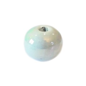 Perle ronde ceramique vert pastel clair-12mm