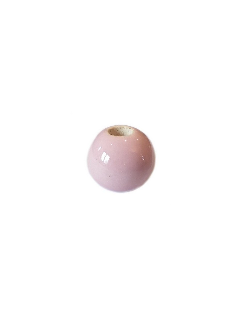 Perle ronde en céramique de couleur rose clair-12mm