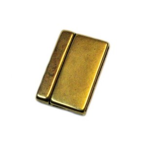 Fermoir magnétique lisse bronze clair pour cuir plat de 30mm