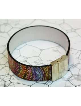 Kit bracelet en cuir plat de 20mm imprimé yéyé pour femme