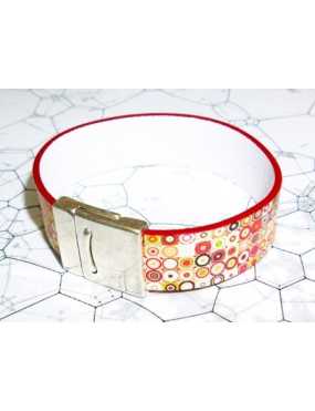 Kit bracelet en cuir plat de 20mm bulles multicolores pour homme