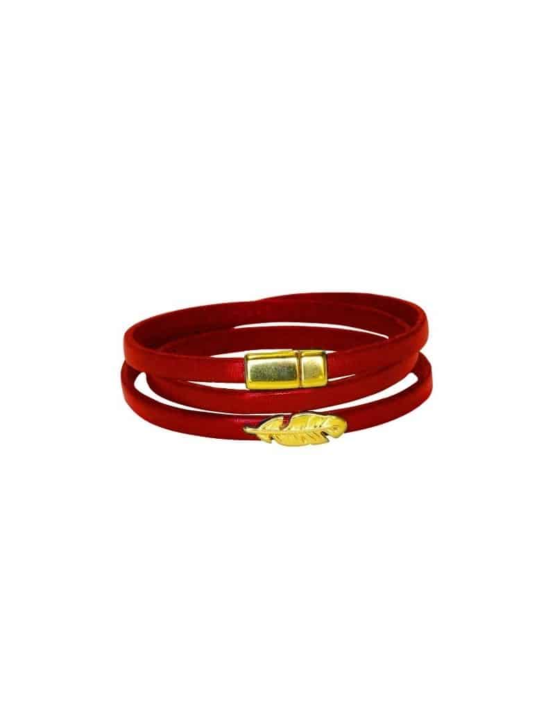 Bracelet triple tour en kit de 5mm de large flamme et or