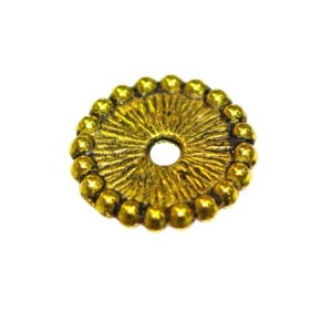 Lot de 10 perles intercalaires plates a picots de 12mm couleur or antique