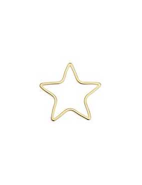 Anneau fin en forme d'étoile de 21mm en laiton couleur or