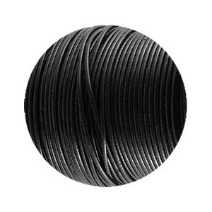 Cordon rond noir en polyester ciré de 2.3mm