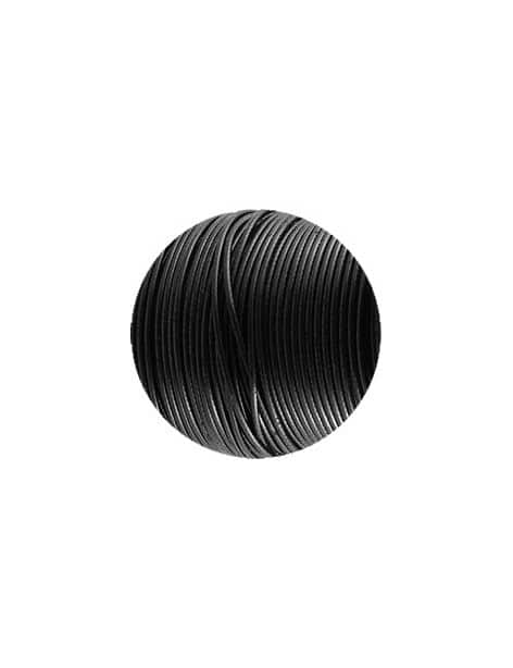 Cordon rond noir en polyester ciré de 2.3mm